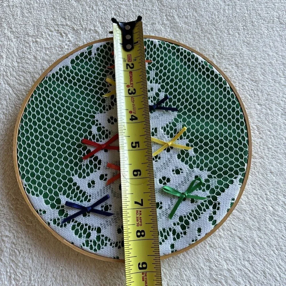 Vintage Lace Doily Christmas Tree Embroidery Hoop Wall‎ Decor cottagecore
